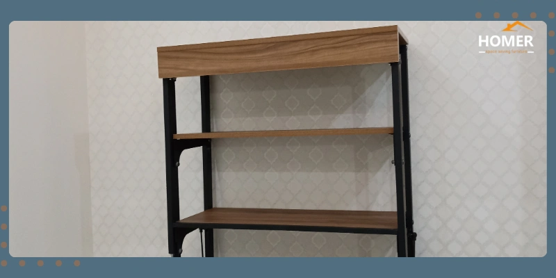 میز و شلف کتابخانه دیواری نووا