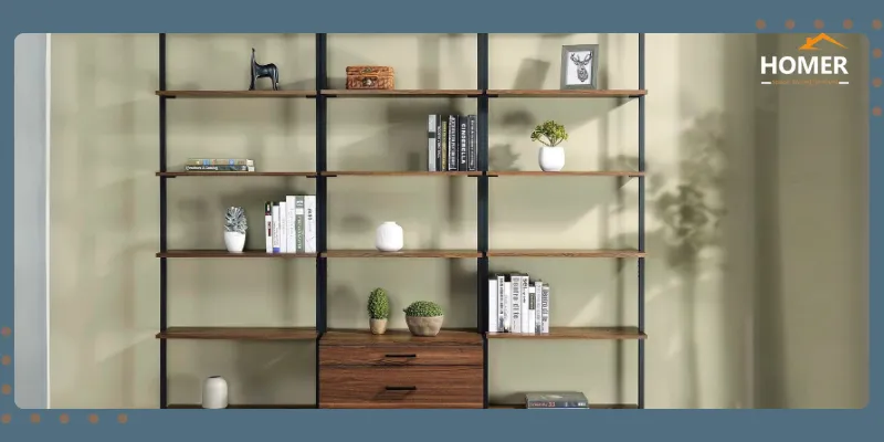 انواع شلف کتابخانه دیواری