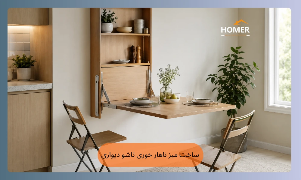 ساخت میز ناهار خوری تاشو دیواری