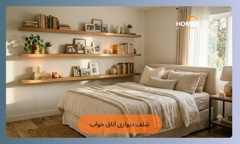 شلف دیواری اتاق خواب